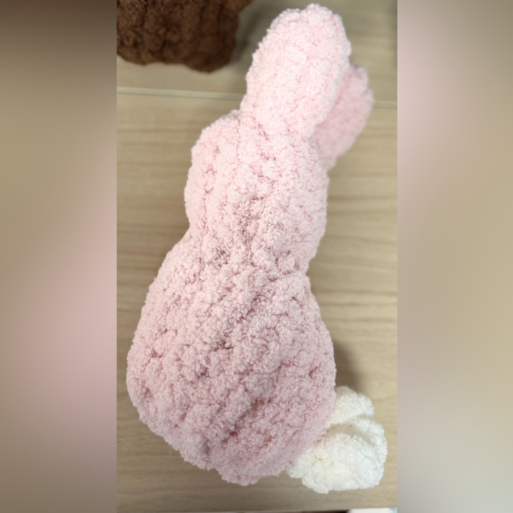 Handmade Hand Crafted Knit Pink Bunny Easter Gift